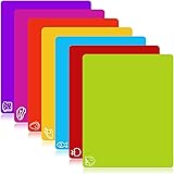 7 Pieces Flexible Cutting Boards, BPA Free Plastic Cutting Boards For