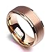 King Will Glory 8mm Rose Gold Plated Tungsten Carbide Ring Wedding Band Matte Finish Comfort Fit