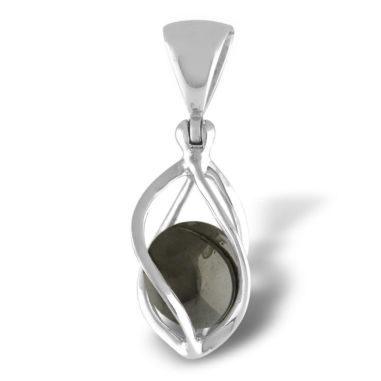 Starborn Elite Shungite Ball in 925 Sterling Silver Spiral Charm Pendant