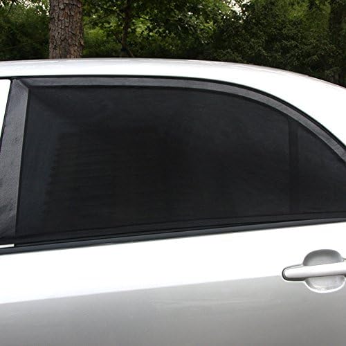 YRD TECH 4 x Car Rear Window UV Mesh Sun Shades Blind Kids Children Sunshade Blocker Black (Black)