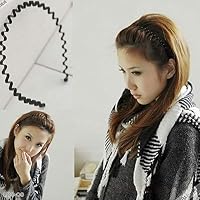 Oem Unisex Black Metal Comb Sports Band Long Hair Headband Black