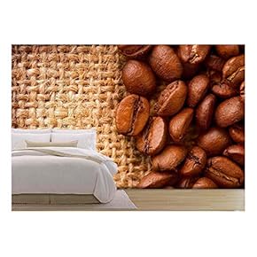 Coffee Border Design - Removable Wall Mural | Self-Adhesive Large Wallpaper - 66x96 inches