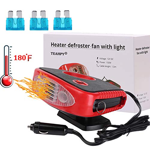 Windshield Car Heater - Portable Car Defroster Defogger 12V Truck Car Heat Cooling Fan 150W 3-Outlet Plug in Cigarette Lighter