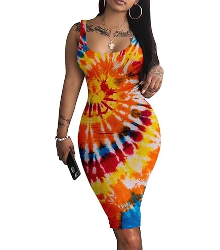 Vivilover Women's Sexy V-Neck Party Dresses Sleeveless Stripe Print Bodycon Midi Club Dress (S, Multi 1) : Clothing, Shoes & Jewelry