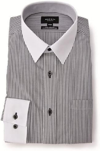 Amazon メイルアンドコー Male Co クロロンドンストライプクレリックシャツ ショートrgslim 切替前立 クロ 05 3l 45 86 シャツ 通販