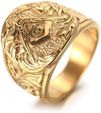 INMUINS Mens & Boys Retrol Masonic Titanium Steel Male Rings