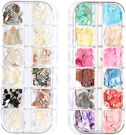 24 Colors Nail Parts, Natural Shell, Flake Shell, Nail Stone Part, Yesmart Big Shell, Abalone Shell, Nail Art Part, Nail Part, Shell Nail Art, Nail Seashell Style YES121