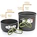 ScivoKaval Camping Cookware, Mini Stove with Piezo Ignition, Folding Spork Set, Outdoor Hiking Backpacking Non Stick Cooking set Picnic Bowl Pot and Pan