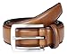 Sportoli Men's Genuine Leather Classic Stitched Casual Belt - Black Brown Tan