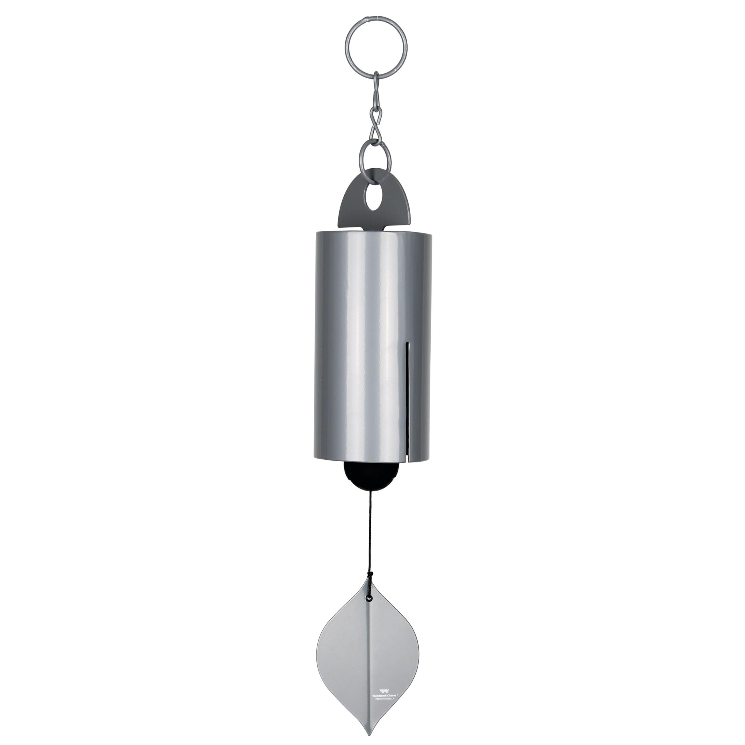 Woodstock Chimes Heroic Windbell Wind Chime for Outside 24" Medium Silver,Deep Tone Sound, Outdoor Decor for Patio, Porch, Garden HWMY Image