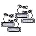 Astra Depot 4pcs 4-LED White Amber Waterproof Emergency Beacon Flash Caution Strobe Light Bar 16 different flashing Car SUV Pickup Truck Van