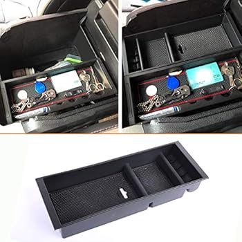 JDMCAR Center Console Armrest Insert Organizer ABS Tray Pallet Storage Box Container Compatible with Ford F150 2015 2016 2017 2018 2019...