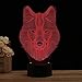 Wolf Night Lights for Kids,3D Night Lamp, Children Toys for Boys, 7 LED Colors Changing Lighting, Touch USB Charge Table Desk Bedroom Decoration, Cool Gifts Ideas Birthday Xmas for Baby Girl Friends