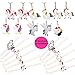 84pcs Unicorn Party Favors, Bracelets, Rings, Keychains, Necklace, Tattoos, Hair clips and Unicorn party bags. 12 pcs for each. Rainbow Unicorn Birthday Party Supplies Set Novelty Toys for Kids Girls