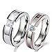 LALOPEZ Korean Version Of Zircon Inlaid Titanium Steel Couple Ring