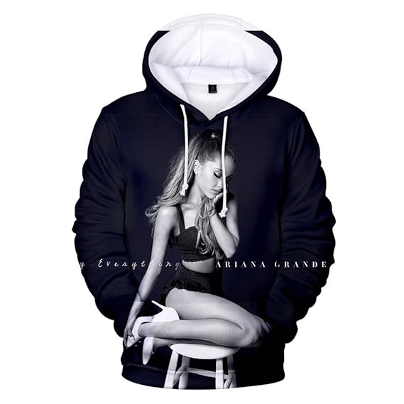 LBZD Fashion 3D Hoodies Printed Funny Ariana Singer Grande Hoodie Pullover Graphic Sweatshirts Hooded with Big Pockets