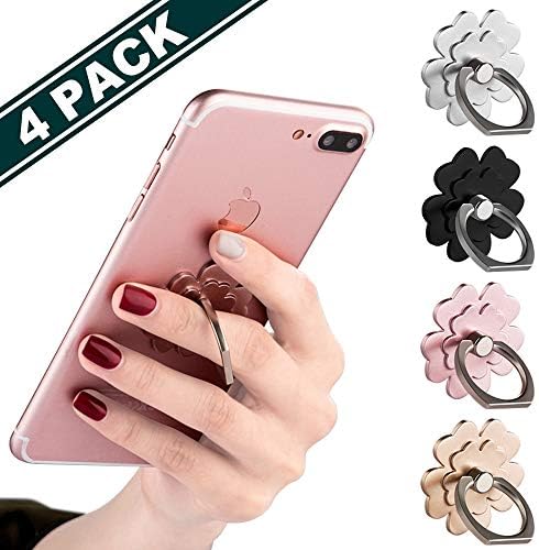 Phone Ring Stand [4 Pack] – JCHIEN Universal Phone Finger Ring Grip Stand Holder Compatible with iPhone Xs Max XR X 8 7 6 6s Plus, Samsung Galaxy S9 S8 Plus S7 S6 & Other Smartphones