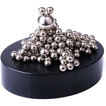 MEYALL Desktop Magnetic Sculpture Toy, Desk Decor Stress Relief Fidget Toys for Anxiety Autism Boredom, Intelligence Imagination Patience Creativity Development (Set of 180pcs Balls+ 1 Magnet Base)