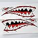 4 Pieces/Set Kayak Decals Skeleton Fish Bones Shark Teeth Mouth Canoe Fishing Boat Car Motorcycle Wall Window Laptop Stickers Graphics Accessories
