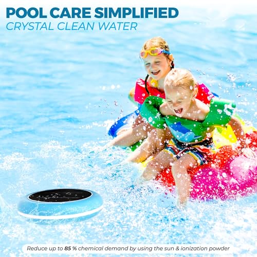 Solar Pool Ionizer for Pools up to 45,000 Gallons, Enhanced with Latest Solar Technology & Longer-Lasting Anode