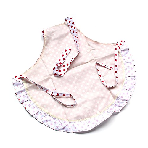 Child's Chef Apron Set Kid Apron Polka Dot Cotton Kitchen Cooking and Baking Wear Kit Adjustable (Adult (66x79cm), Red)