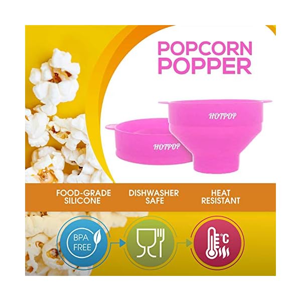 The Original Hotpop Microwave Popcorn Popper, Silicone Popcorn Maker