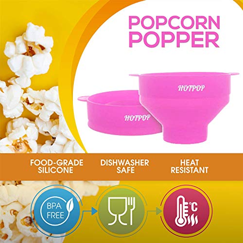 The Original Hotpop Microwave Popcorn Popper, Silicone Popcorn Maker
