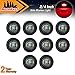 MADCATZ (Pack of 10) Meerkatt 3/4 Inch Mini Round Smoked Lens Red LED Button Side Marker Clearance SMD Lamp Indicator Light Caravan Boat RV Truck Trailer w/Grommets 12V DC