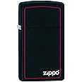 Zippo Slim Black Matte Lighter w/ Zippo Border - 1618ZB