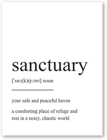 Wangpdp Sanctuaire Definition Citation Impression Minimaliste Affiche Moderne Mur Toile Peinture Noir Et Blanc Peinture Murale Chambre 40x50 Cm Amazon Fr Cuisine Maison
