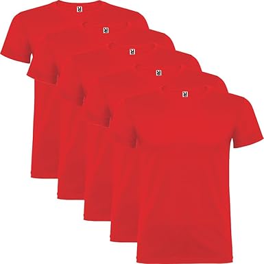 Dalim Pack de 5 Camisetas Rojas para Hombre, 100% Algodón ...