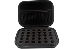 DHXYZZB Essential Oils Carrying Case Holds 30 Grids for 1-3ML Roller Bottles Storage peptide vial case for fridge Organizer Bag Hard Shell for Home, Travel, and Presentations(Black)