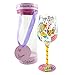 Top Shelf Happy Birthday Wine Glass - Hand Painted - Gifts for Adults