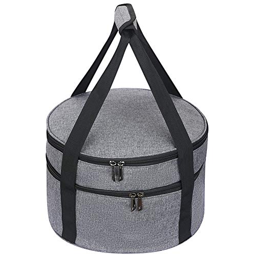 Double Decker Casserole Carrier for Hot or Cold Food, Insulated Food Warmer Bag for Picnic