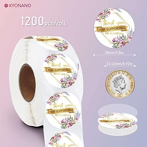 Kyonano Thank You For Supporting My Small Business Stickers 1 5 1200 Pcs And 100 Cards 3 5 X 2 2 Personalized Stickers Labels For Business Small Business Stickers For Gift Bags Buy Online At