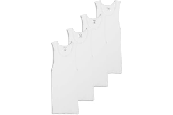 Jockey Men's Undershirt 100% Cotton A-Shirt Tank - 4 Pack