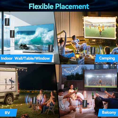 5000+ Miles Range TV Antenna,2026 Strongest Digital Antenna for Local Channels and All Smart/Old TVs,HDTV Antenna Indoor/Outdoor with Amplified Signal Booster-Support 8K 4K 1080p with 40ft Coax Cable