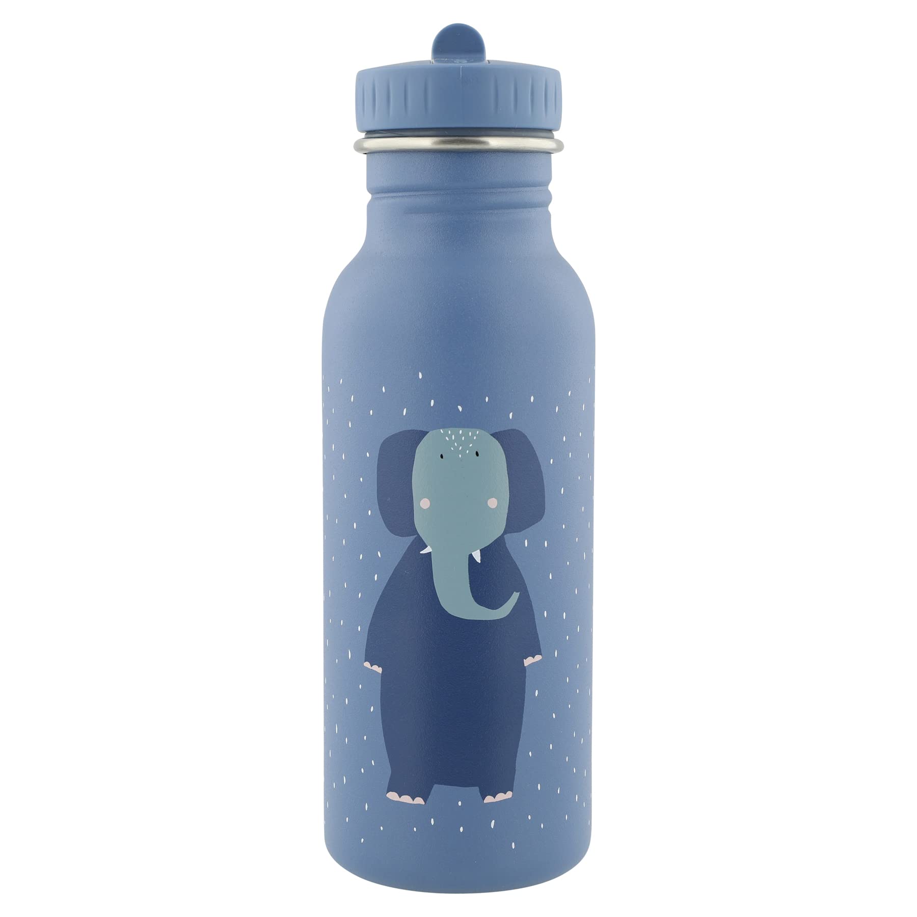 Trixie Drinking Bottle - Mrs. Elephant - 500ml Stainless Steel Water Bottle for Kids - Blue - Leakproof - Eco-Friendly and BPA-Free — image 1