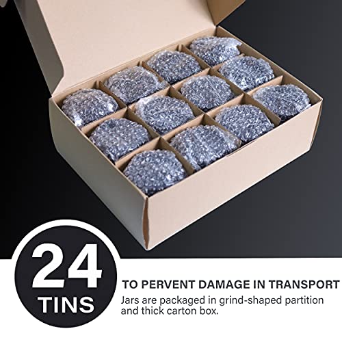 SIMPZIA Candle Tins, 24 x 8oz Candle Jars for Making Candles, Metal Tins with Lids, Candle Containers for Making Candles, Black Tins Each 8oz