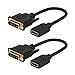 CableCreation DVI to HDMI Cable 0.5ft Short 2PAK, Bi-Directional HDMI Female to DVI-D(24+1) Male Adapter, 1080P DVI-D to HDMI Conveter, for PC,TV Box, PS5, Blue-ray, Xbox,Switch