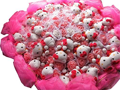 誕生日プレゼント キティ 40個入り 花束 シルクフラワー 可愛い造花 枯れない花束 どこから