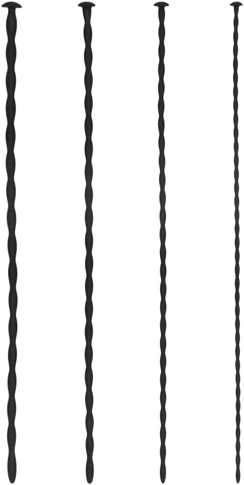 SHOTS Silicone Spiral Screw Plug Set, Beginner Urethral Sounding, Black, 60 g, OU436BLK