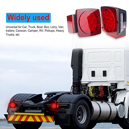 Updated Version-WoneNice LED Submersible Trailer Tail Light Kit, Combined Stop, Taillights, Turn Signals for Under 80 Inch Boat Trailer Vehicle RV Boat Truck, 12V