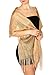 Womens Wedding Evening Wrap Shawl Fringe Prom Weddings Party Evening Scarfs for Women (Gold)