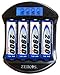 Zeikos ZE-DCQ3950 Rapid 1 Hour LCD AA/AAA Battery Charger with 4 AA 2900mAh Batteries Included (Black)
