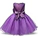 NNJXD Girl Sleeveless Lace 3D Flower Tutu Holiday Princess Dresses Size 5-6 Years Purple