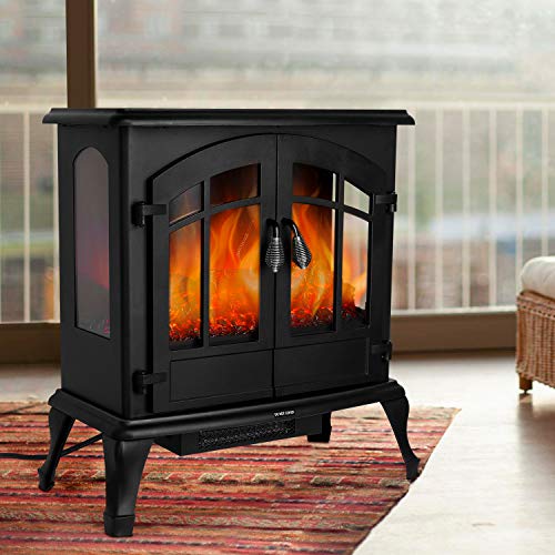 femor 25" Electric Fireplace, Adjustable 3D Realistic Flame Effect & Temperature, Portable 1400W Indoor Space Freestanding Heater with Overheating Safety Protection - Thumbnail 7