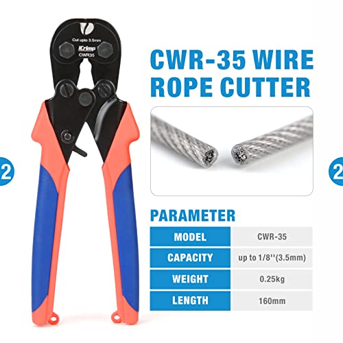 iCrimp Wire Rope Crimping Tool for Aluminum Crimping Loop Sleeve, Two