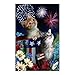 UOOPOO Polyester Fabric Garden Flags Lovely Kitties with Dasies American Hat Fade Custom Banners of Waterproof 12.5 x 18 Inch