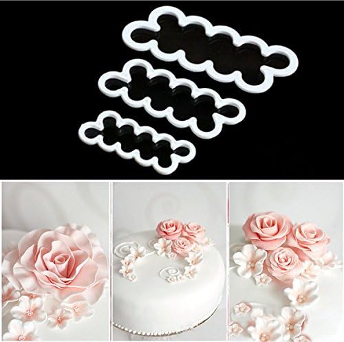 Yookay Gumpaste Flower Cutter,3pcs DIY Cake Rose Ever Cutter Sugarcraft Mould for Cake Decorating